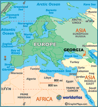 Map showing the location of the Republic of Georgia.