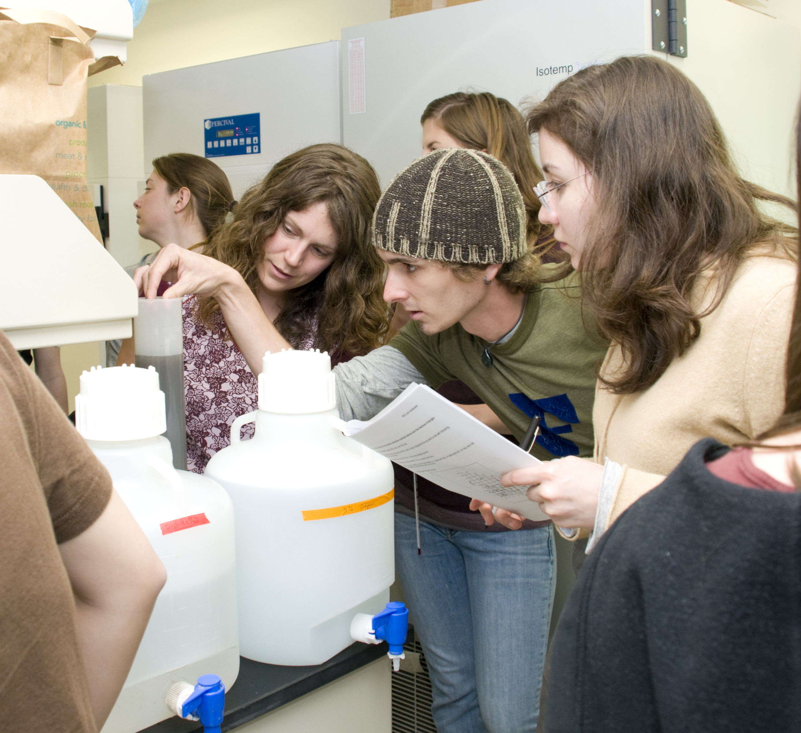 PHOTO: Bureau of Land Management interns at work in the labs.
