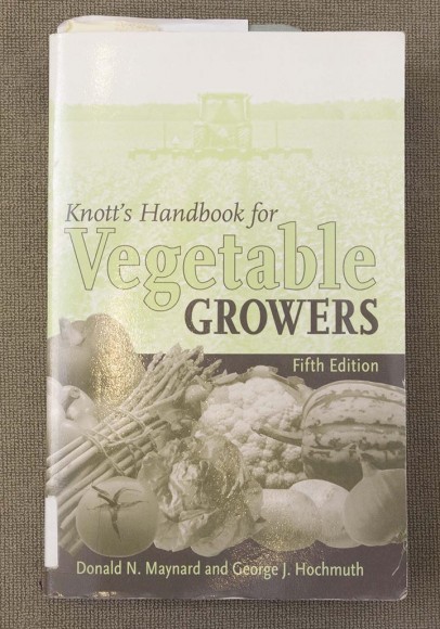 PHOTO: Book cover of Knott's Handbook for Vegetable Growers.