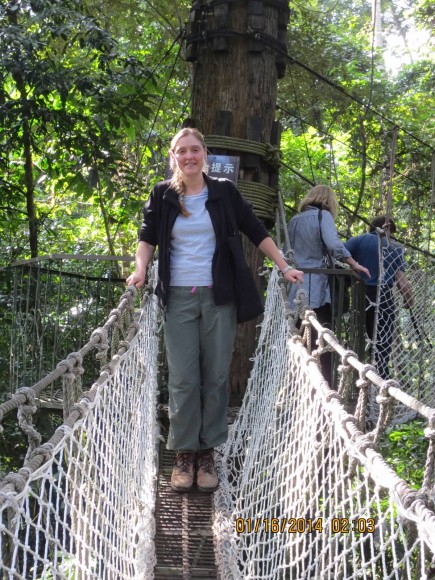 PHOTO: The author standing at a joint in a canopy walk path.