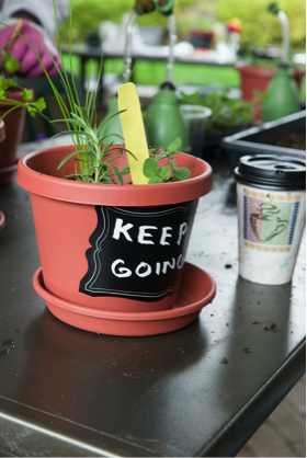 PHOTO: Chalkboard plant pot.