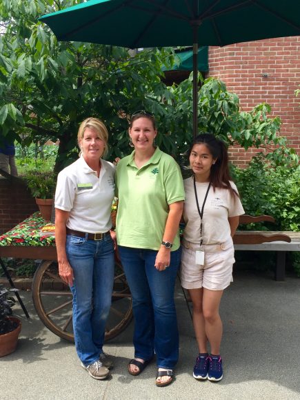 PHOTO: Lisa Hilgenberg, and Lisa Ho pose with Christine Moore from the United States National Landscape Arboretum in Washington DC.