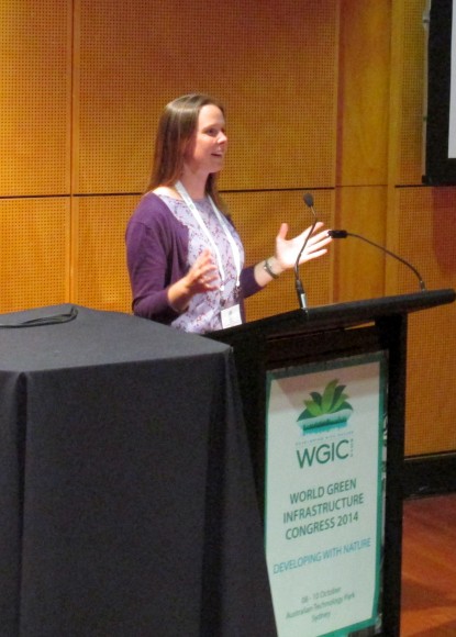 PHOTO: Kelly Ksiazek speaking in Sydney, Australia.