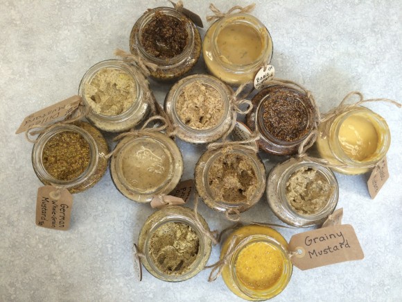 PHOTO: Uncapped mustard varieties showing different flavors, colors, and textures.