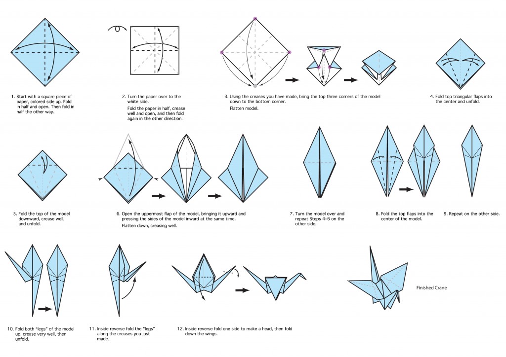 Download these instructions to create an origami crane.
