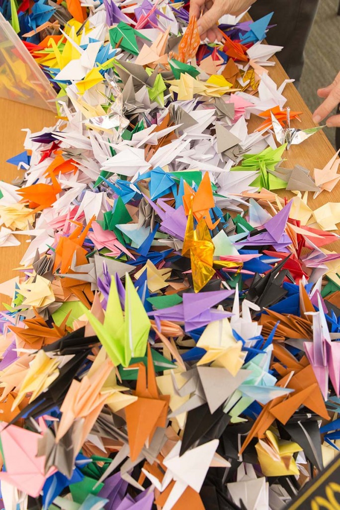 PHOTO: Origami paper cranes.