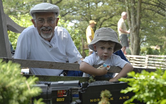 PHOTO: Visitors of all ages enjoy the Model Railroad Garden.
