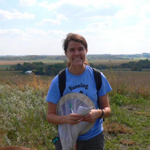 Amy Waananen studies populations of Echinacea angustifolia in Western Minnesota as a research assistant for The Echinacea Project, a long-term ecological study that began in 1995.