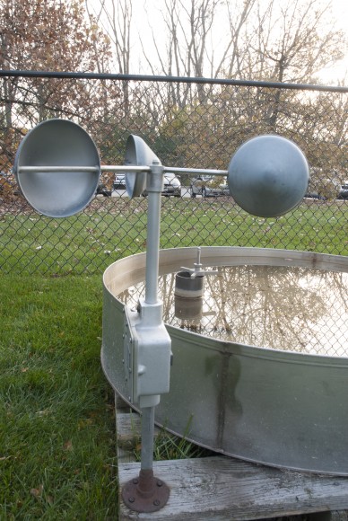 PHOTO: An anemometer measures wind speed.