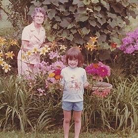 PHOTO: Amy Wells as a child in her grandmother's garden.