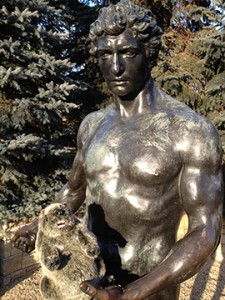 PHOTO: Botanical Bill poses with The Sower.