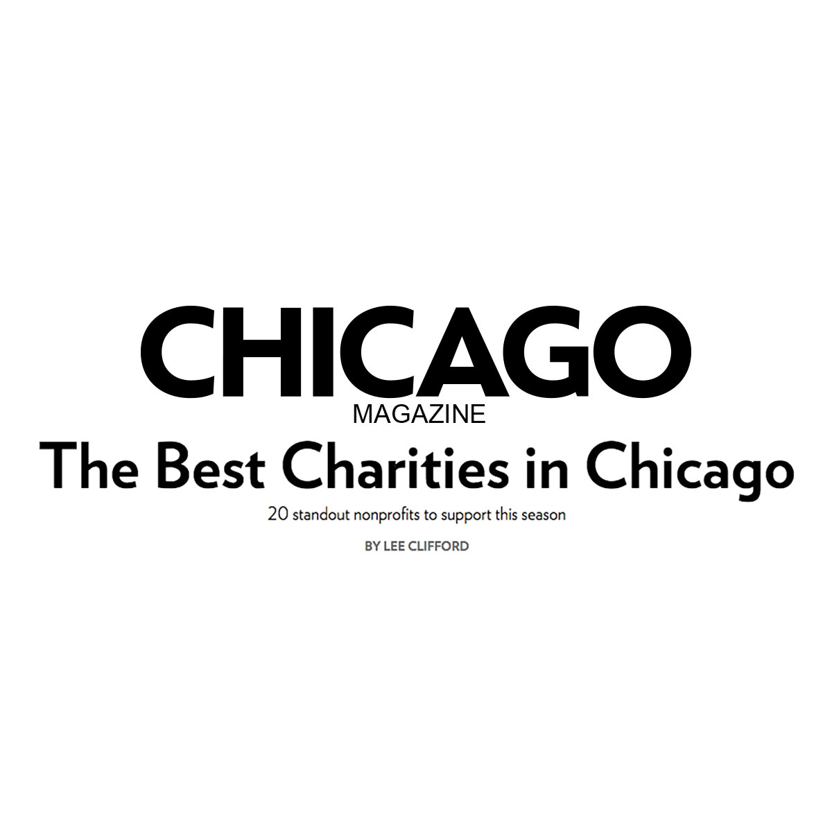 Chicago Magazine: The Best Charities in Chicago 2015