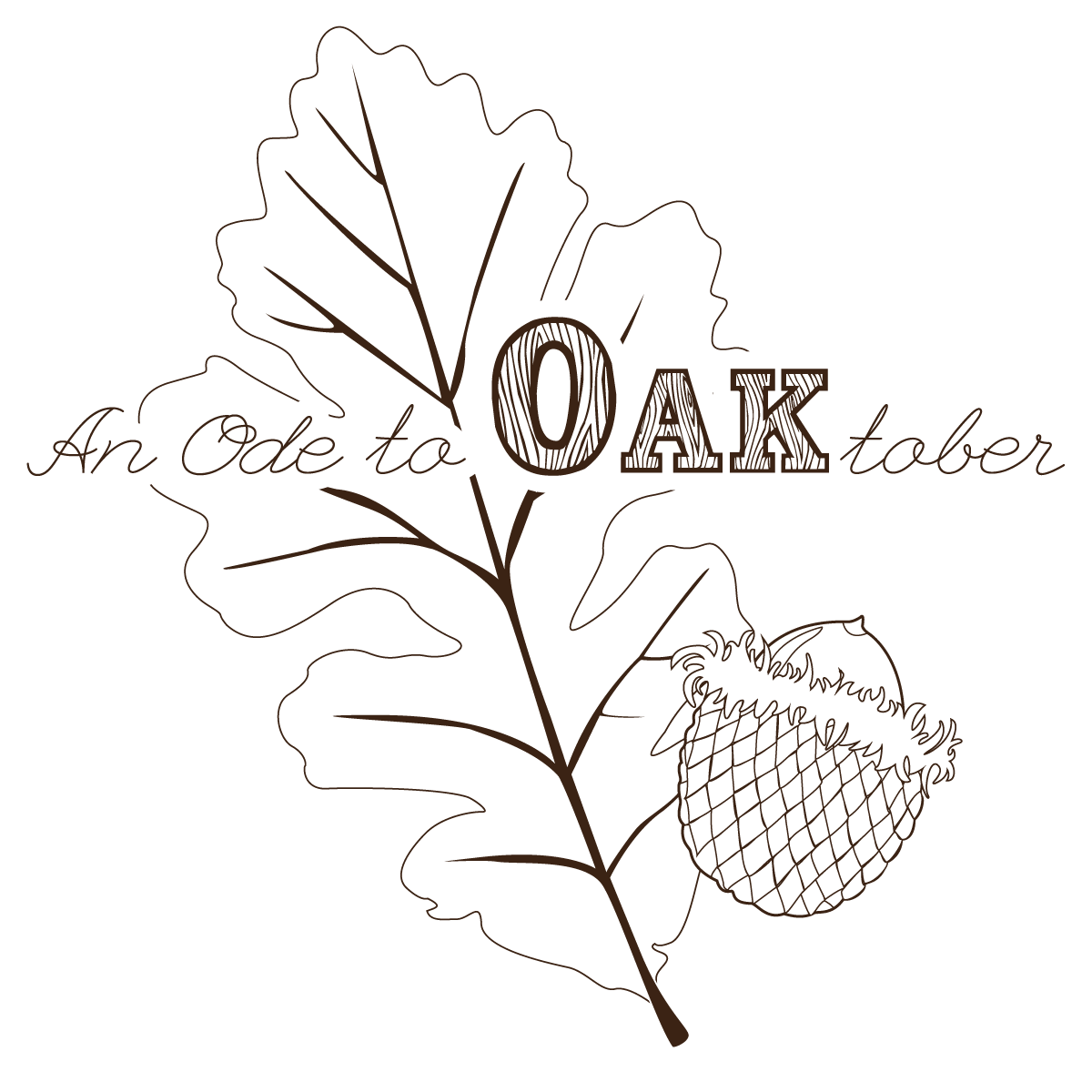 Oak leaf and acorn illustration.