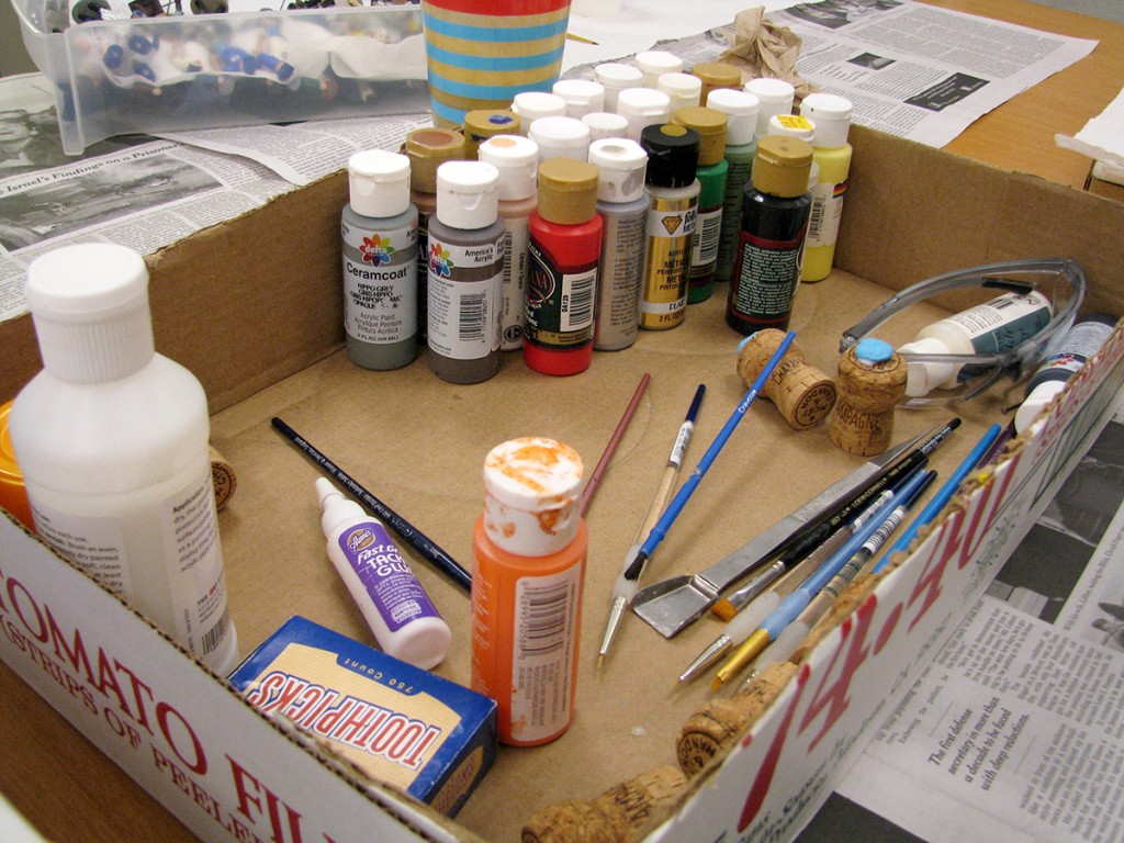 PHOTO: Paints and brushes.