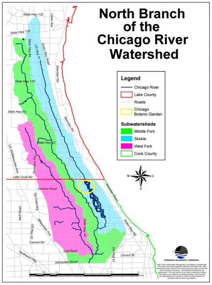 Skokie River watershed map